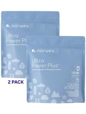 2 PACK of Norwex Ultra Power Plus Laundry Detergent 2.2lb 1kg 100 He Load